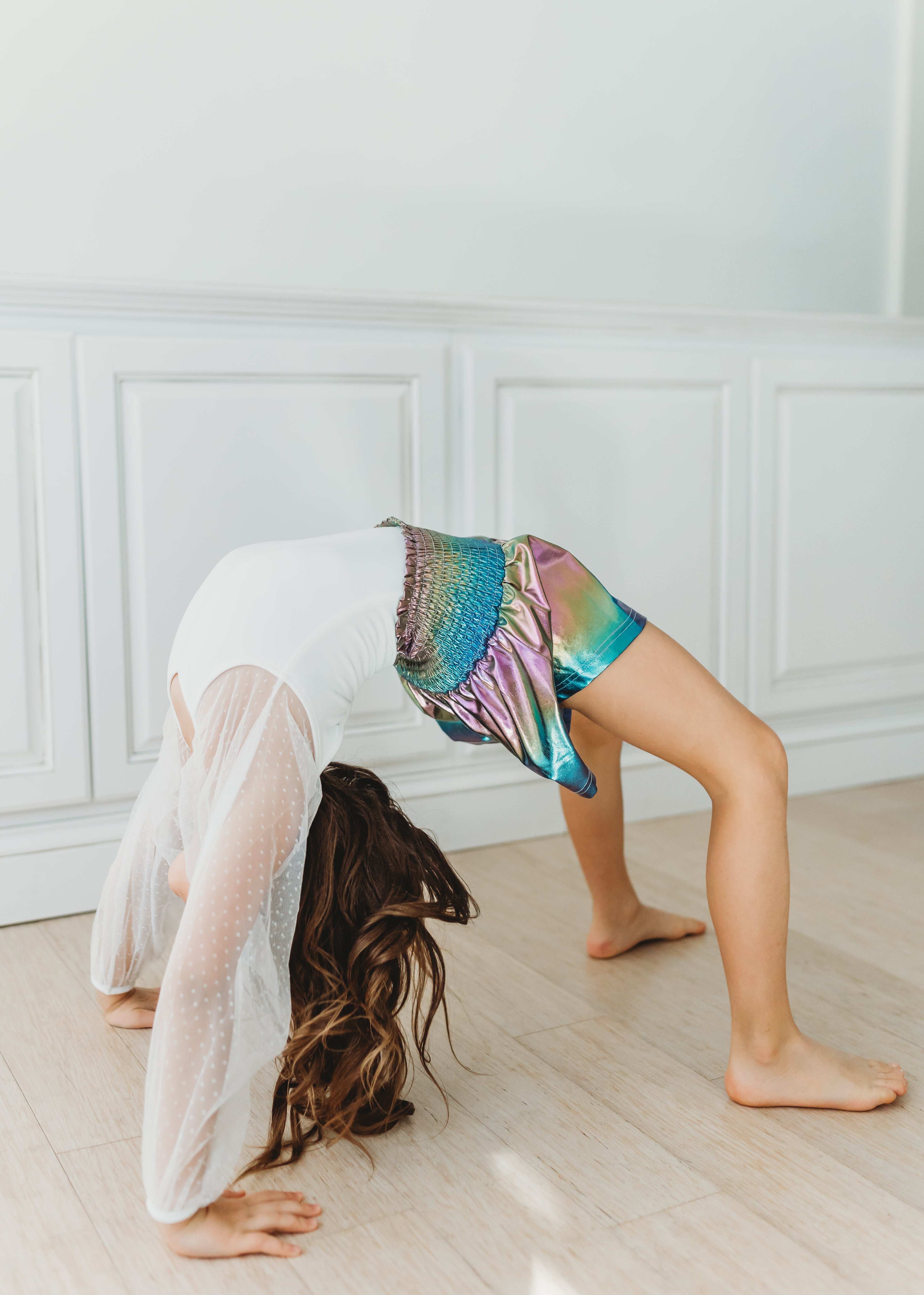 Flowy Metallic Shorts - Iridescent Dreams