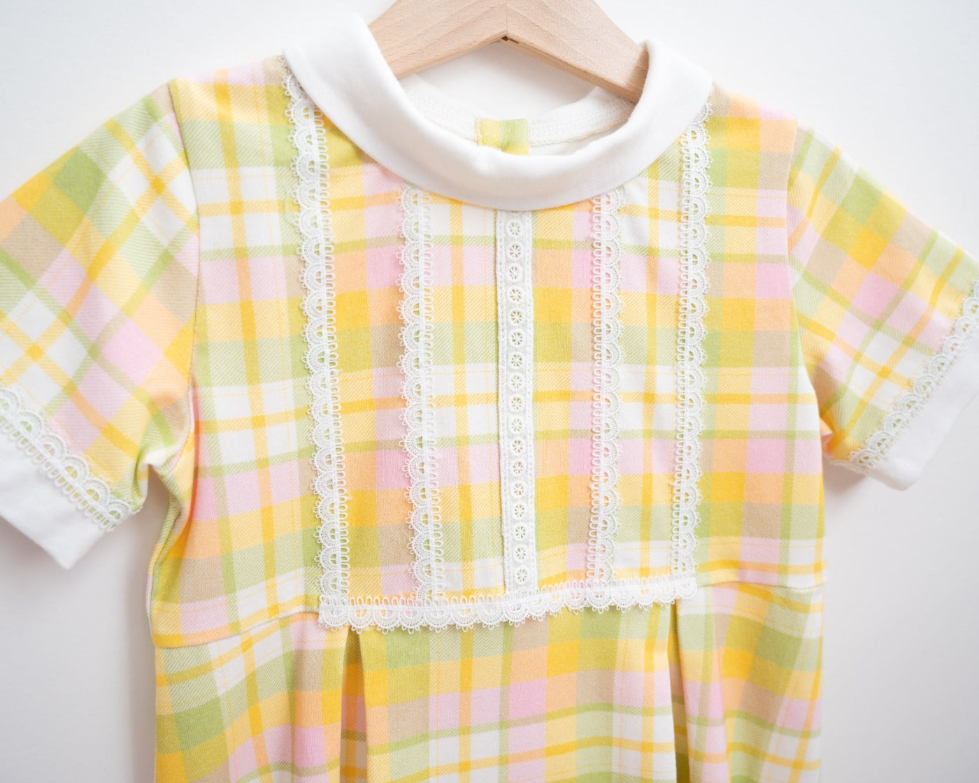 Retro Plaid Collar Dress For Toddler Girls