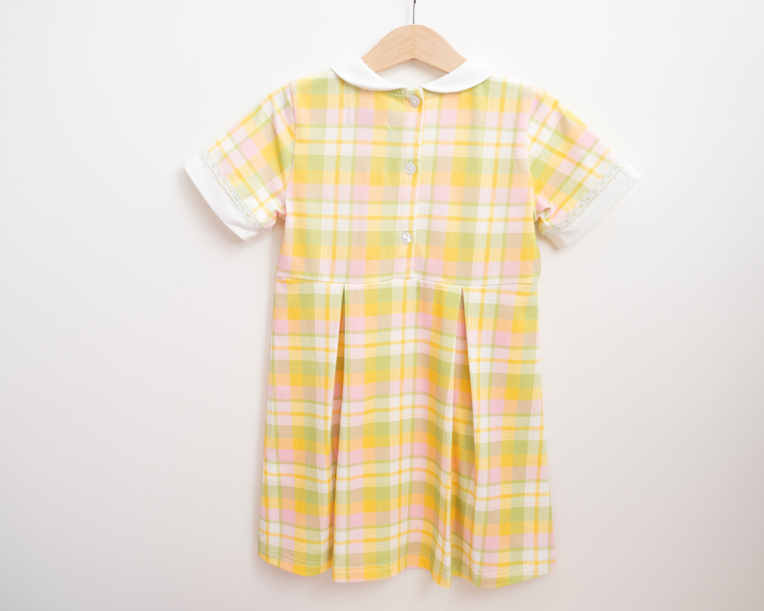 Retro Plaid Collar Dress For Toddler Girls