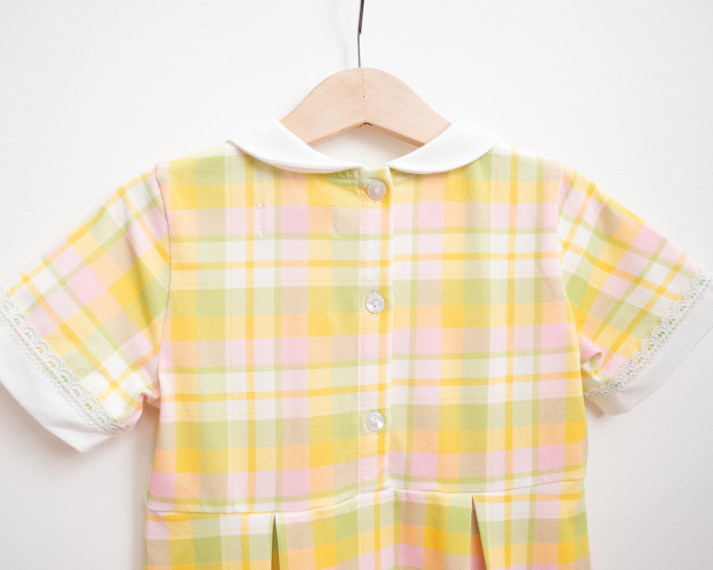 Retro Plaid Collar Dress For Toddler Girls