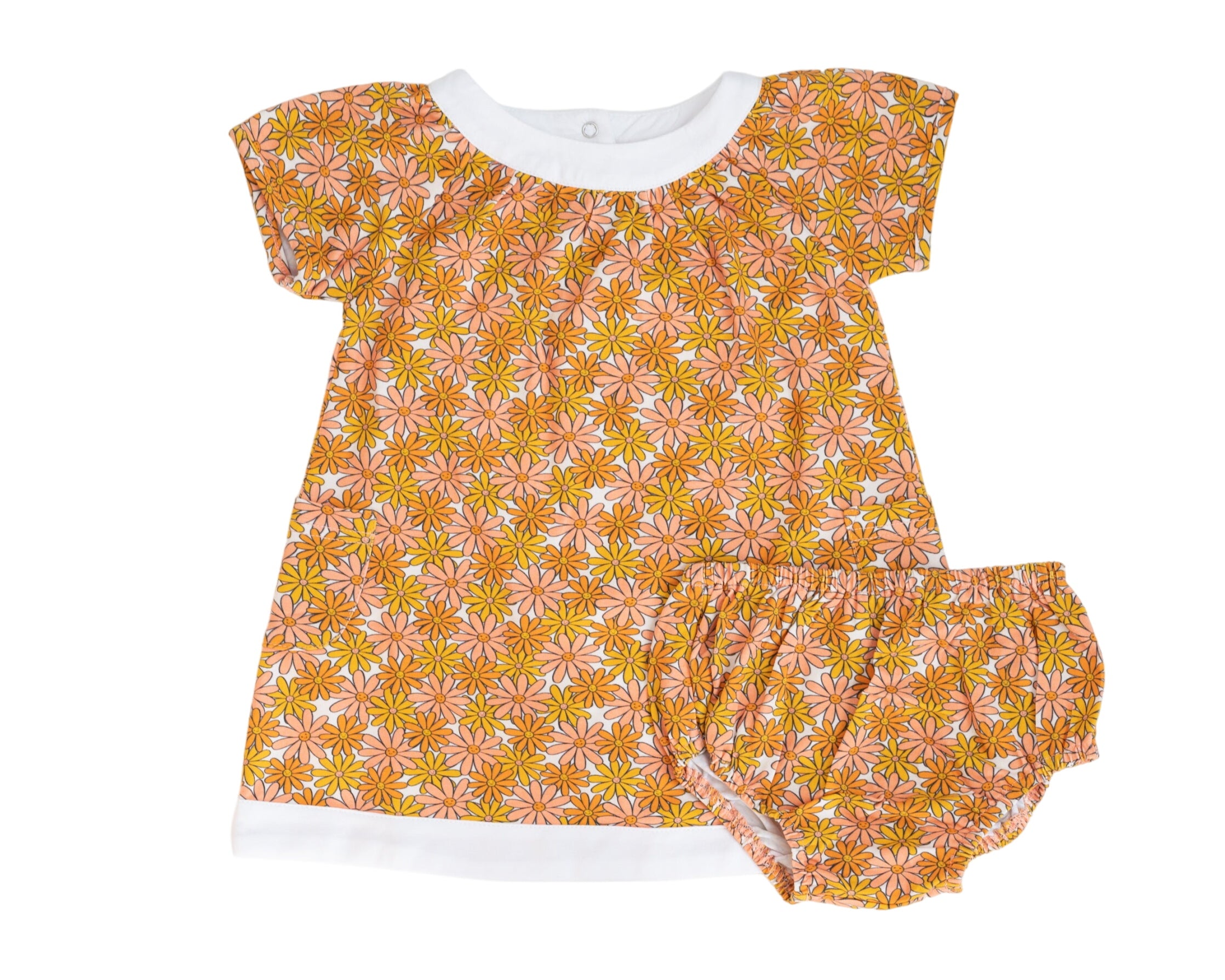Smiley Daisy Dress For Baby Toddler Girls