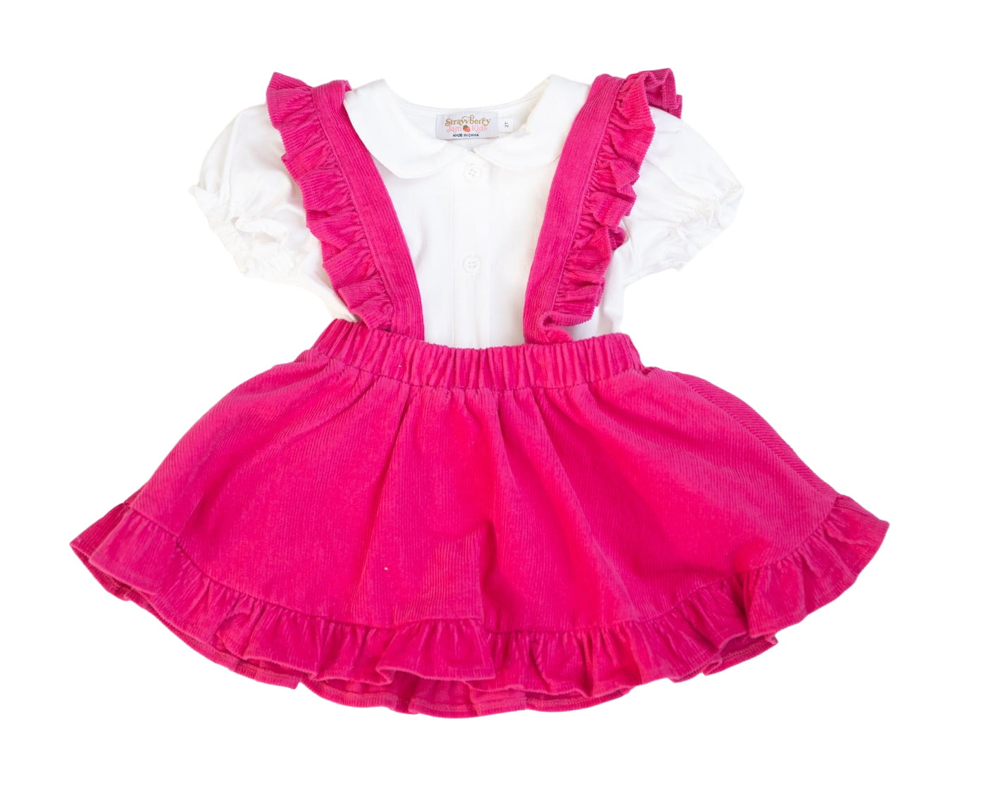 Hot Pink Corduroy Pinafore Skirt Baby Toddler Girls