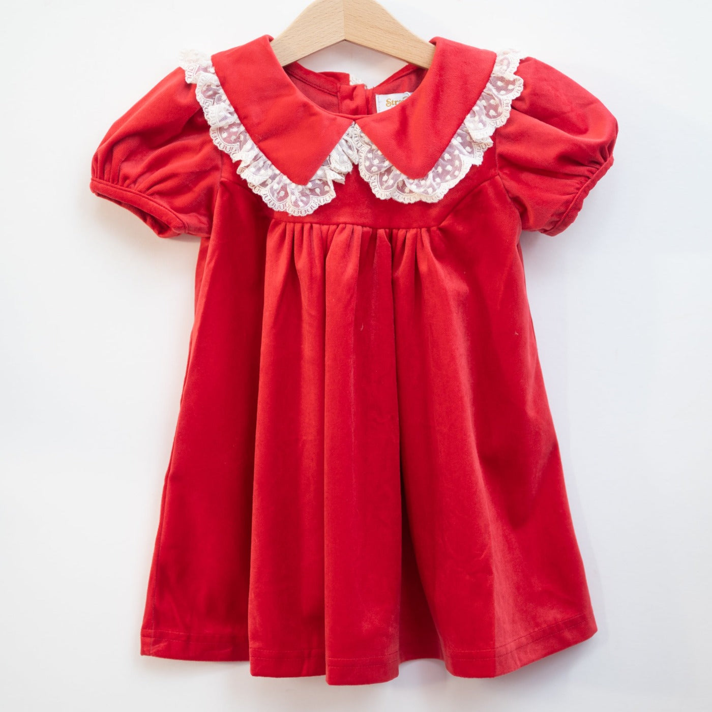 Red Christmas Dress In Velvet For Girls