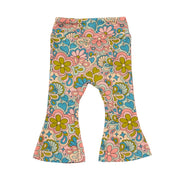 Blue Psychedelic 60s Girls Bell Bottoms Leggings