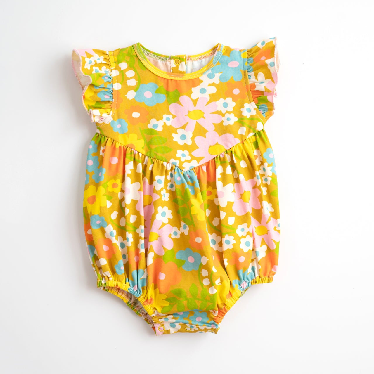Baby Girls' Flutter Romper In Sixties Wild Blooms