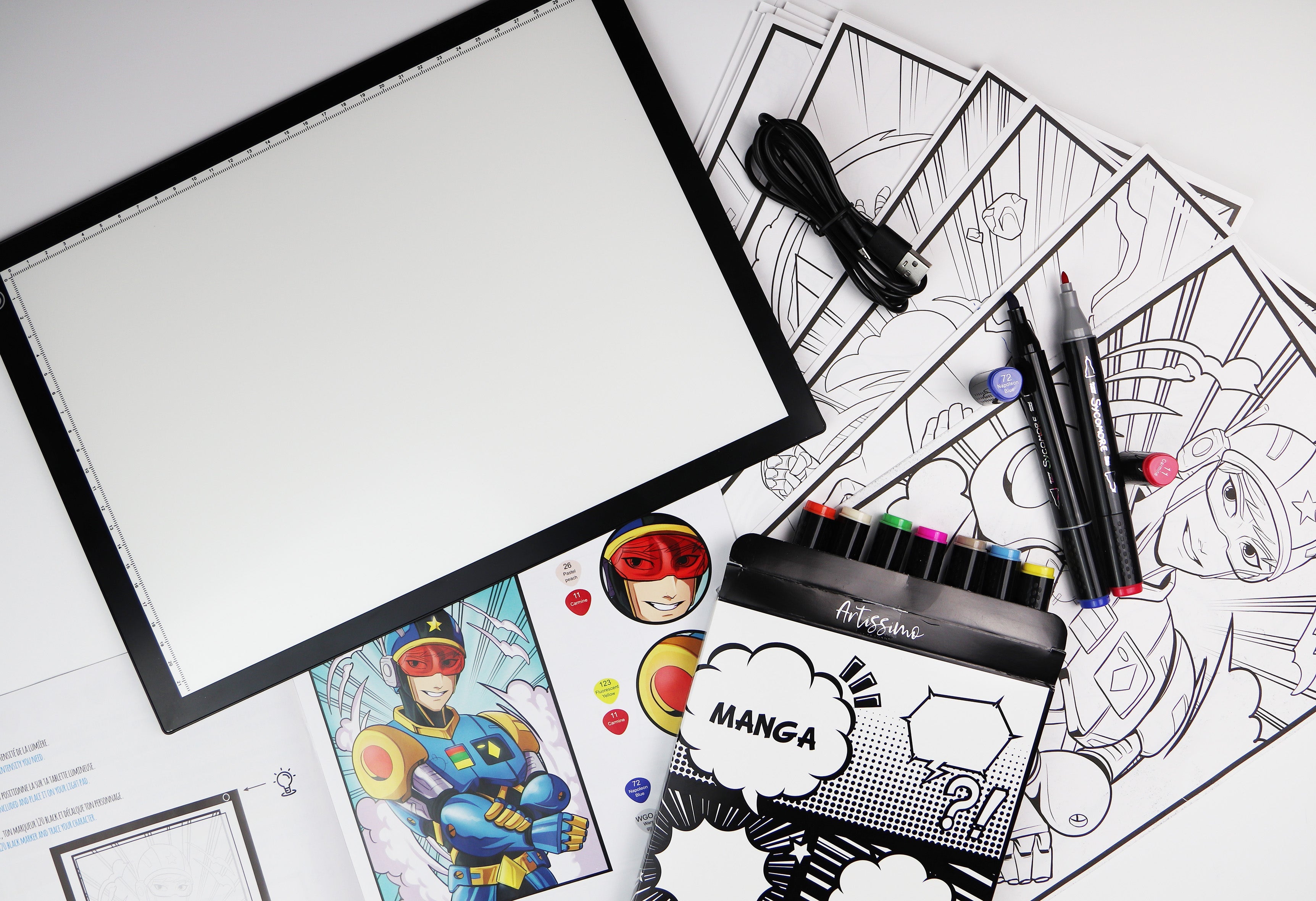 Manga - Xxl+ Led Light Pad  And Markers Workshop - 10y+