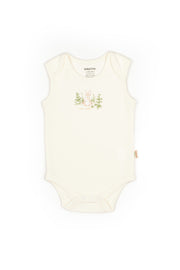 Ecru Bunny Sleeveless Organic Bodysuit