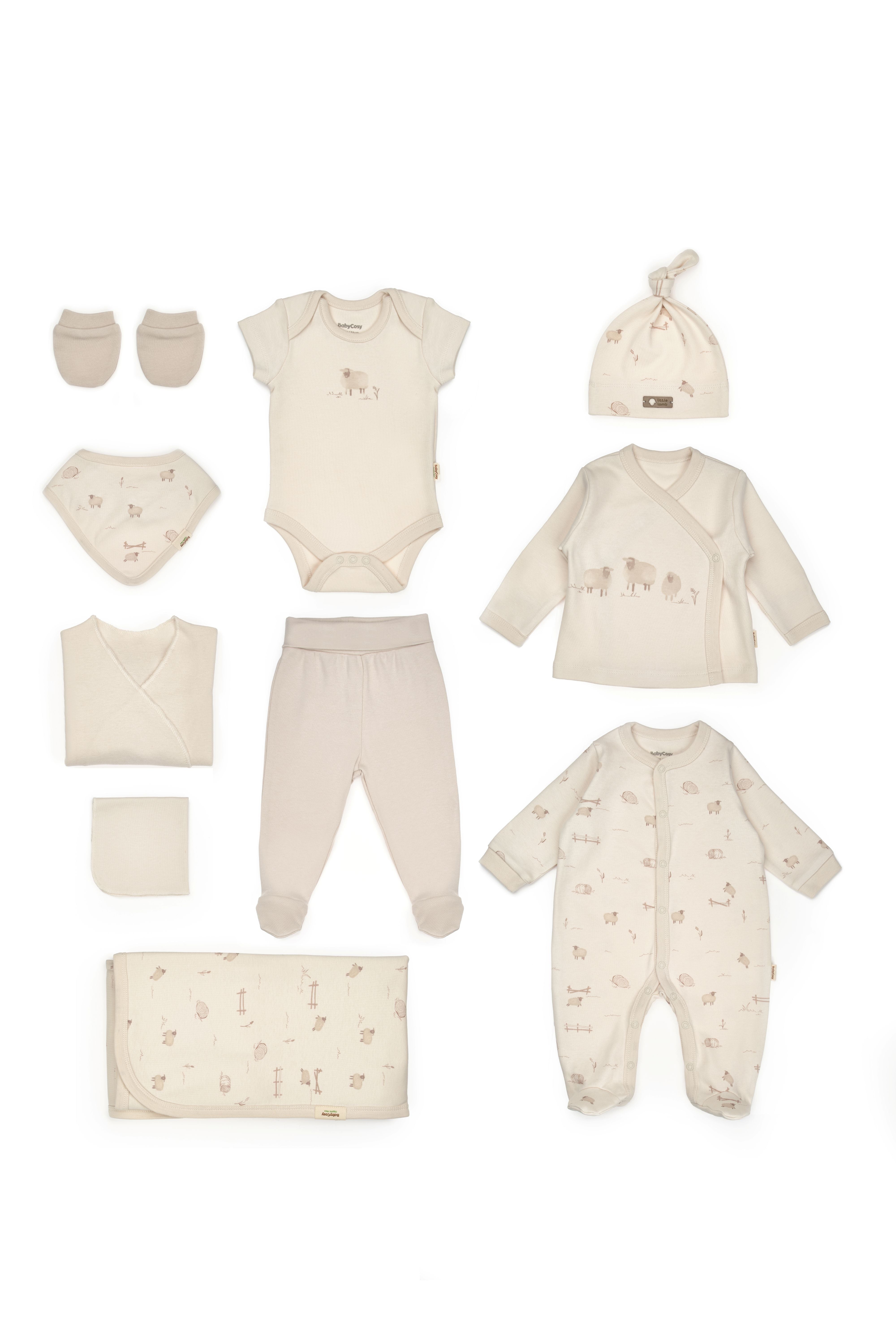 Little Lamb 10-piece  Organic Newborn Set