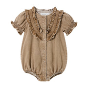 Tan Wash Girls Romper