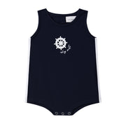 Coastal Navy Boys Romper