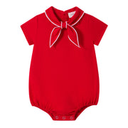 Coastal Red Girls Romper