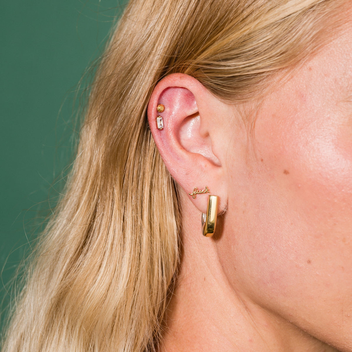 Cz Baguette Studs
