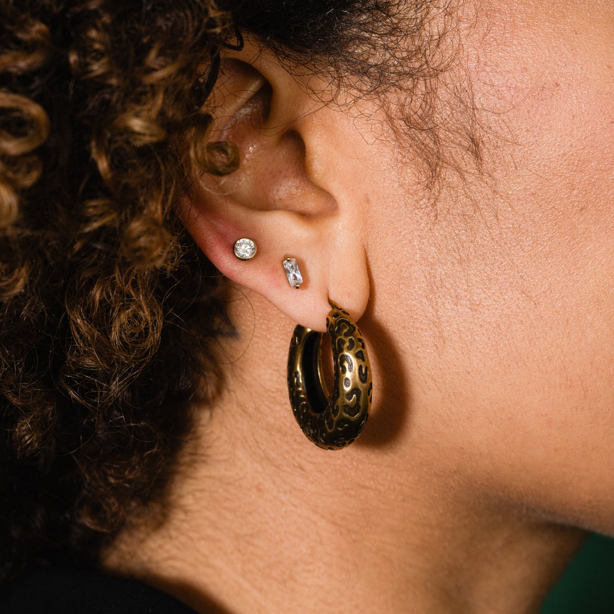 Cz Baguette Studs
