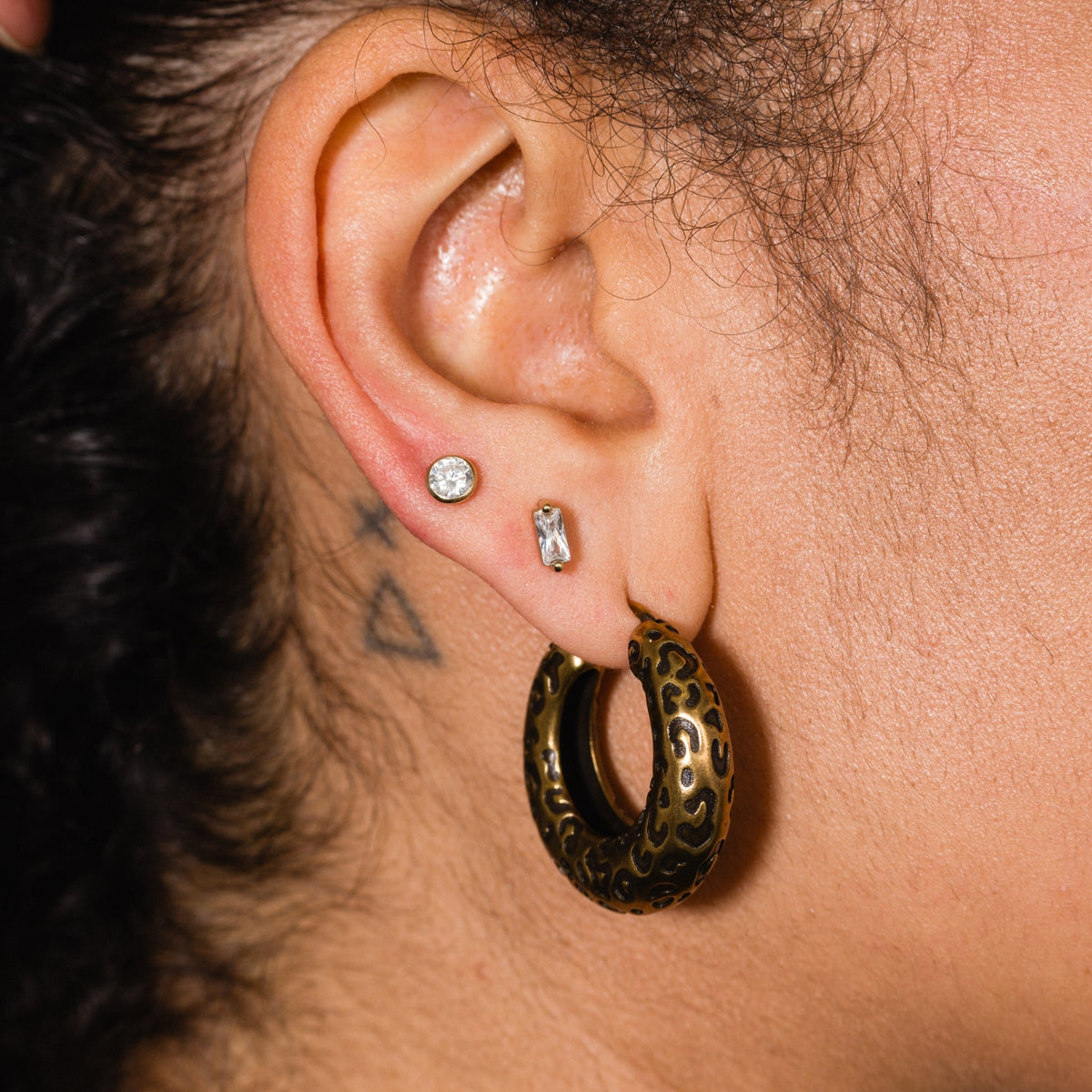 Cz Baguette Studs