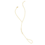 Cz Bezel Hand Chain Bracelet