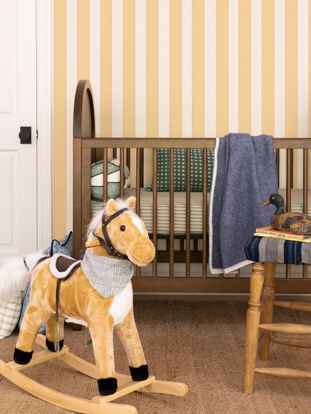 'cabana Stripe' Wallpaper By Meri Meri - Mustard