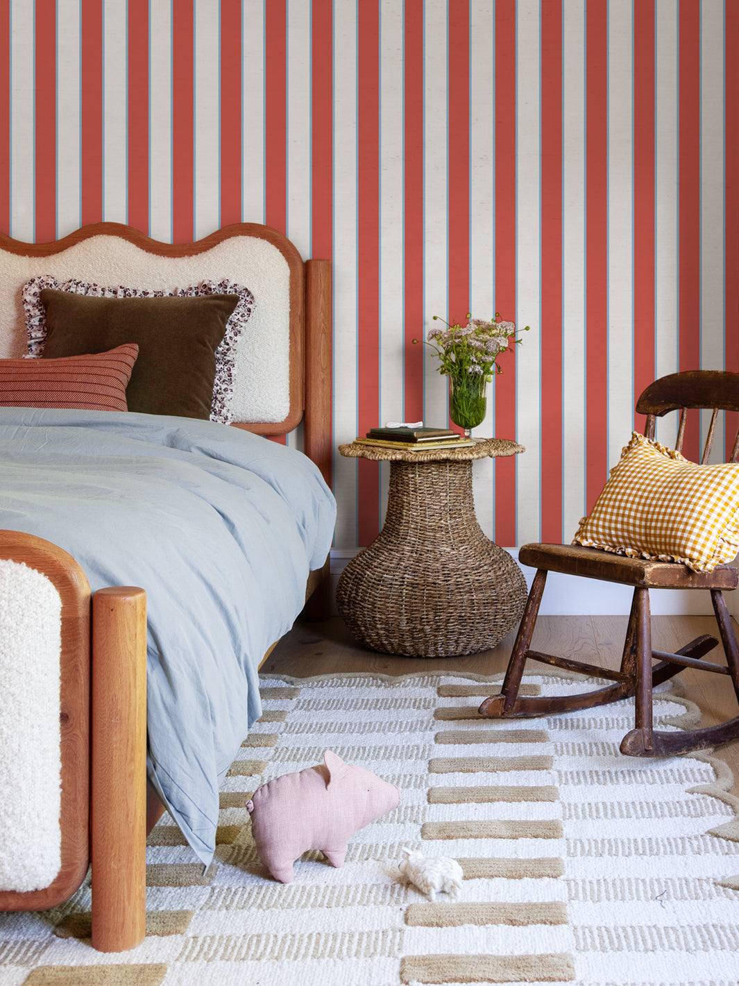 'cabana Stripe' Wallpaper By Meri Meri - Red