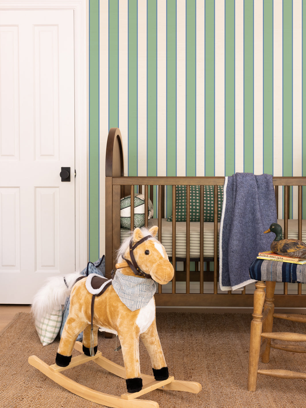 'cabana Stripe' Wallpaper By Meri Meri - Sage