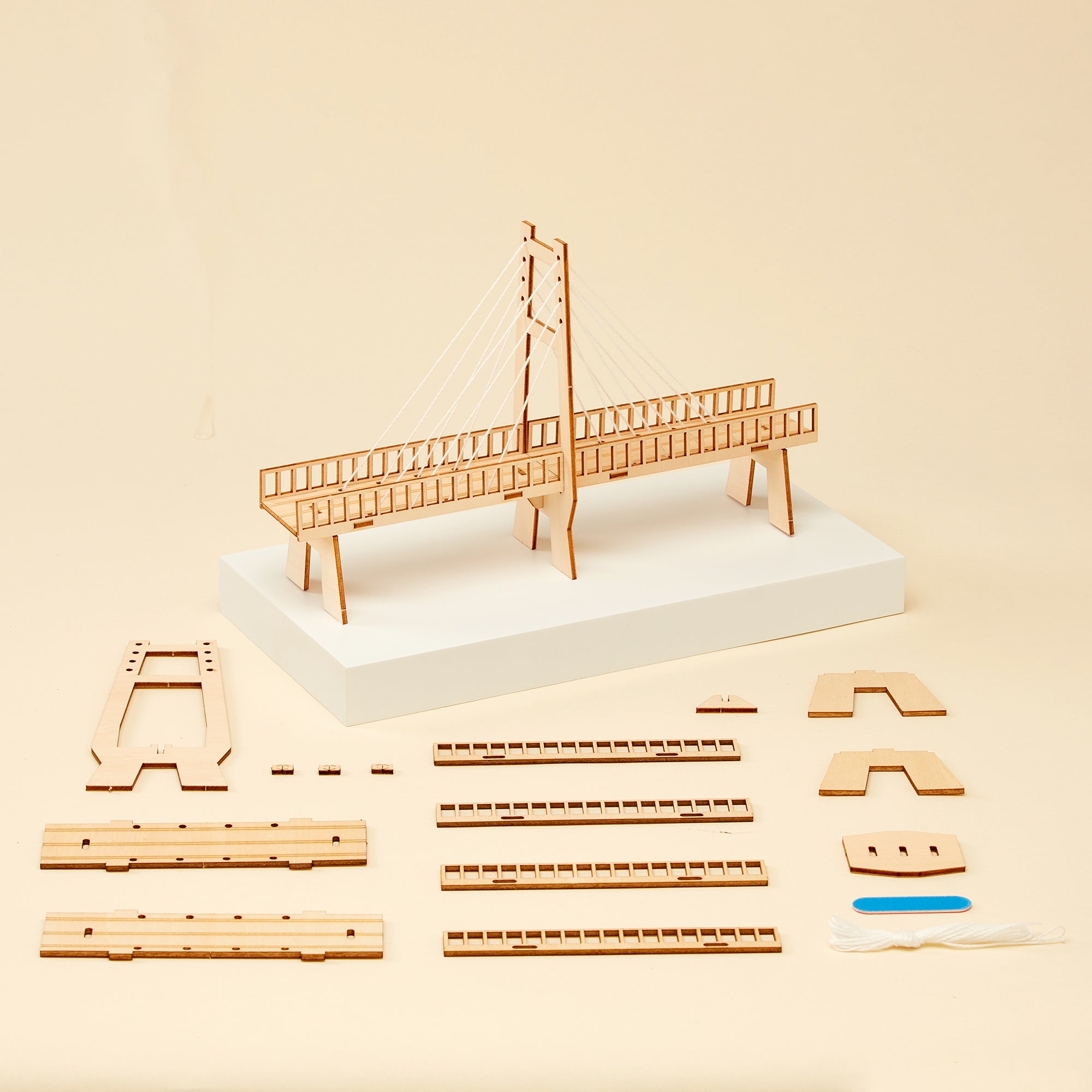Cable-stayed Bridge Diy Kit, Educational Stem Toy