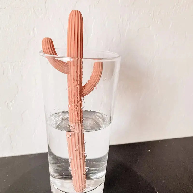 Cactus Silicone Teether & Straw For Kids And Adults