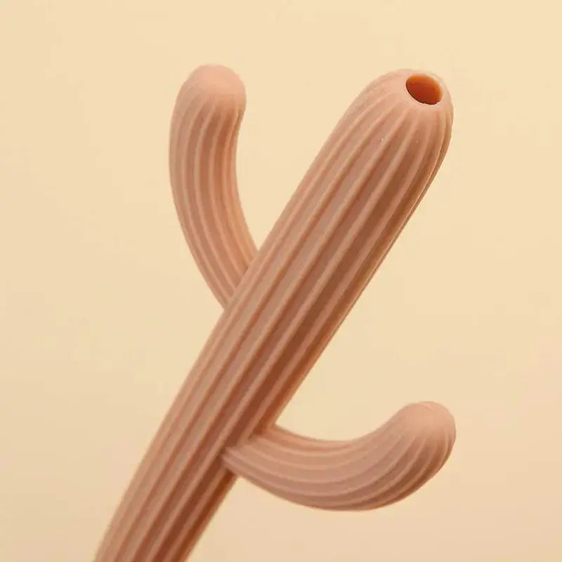 Cactus Silicone Teether & Straw For Kids And Adults