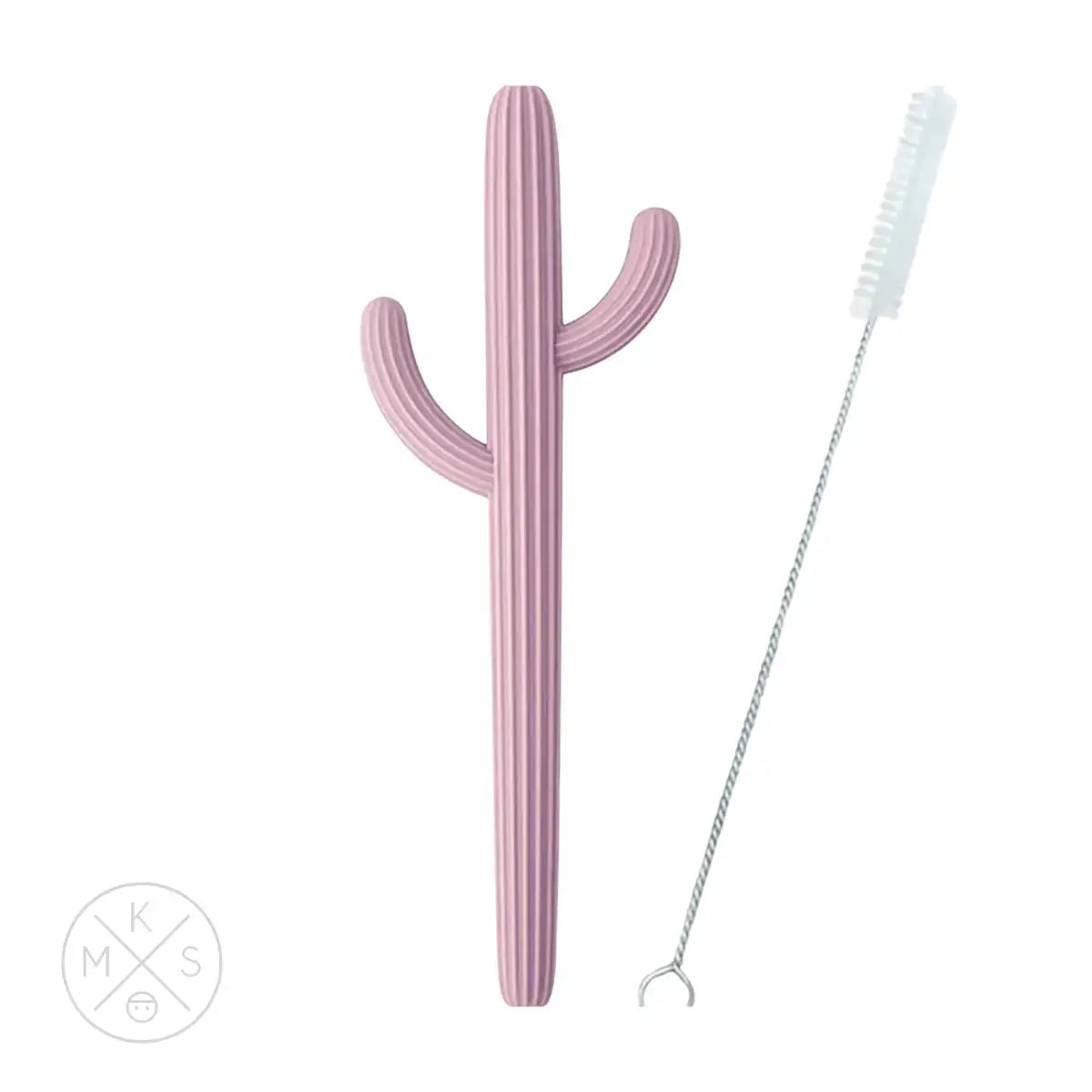 Cactus Silicone Teether & Straw For Kids And Adults