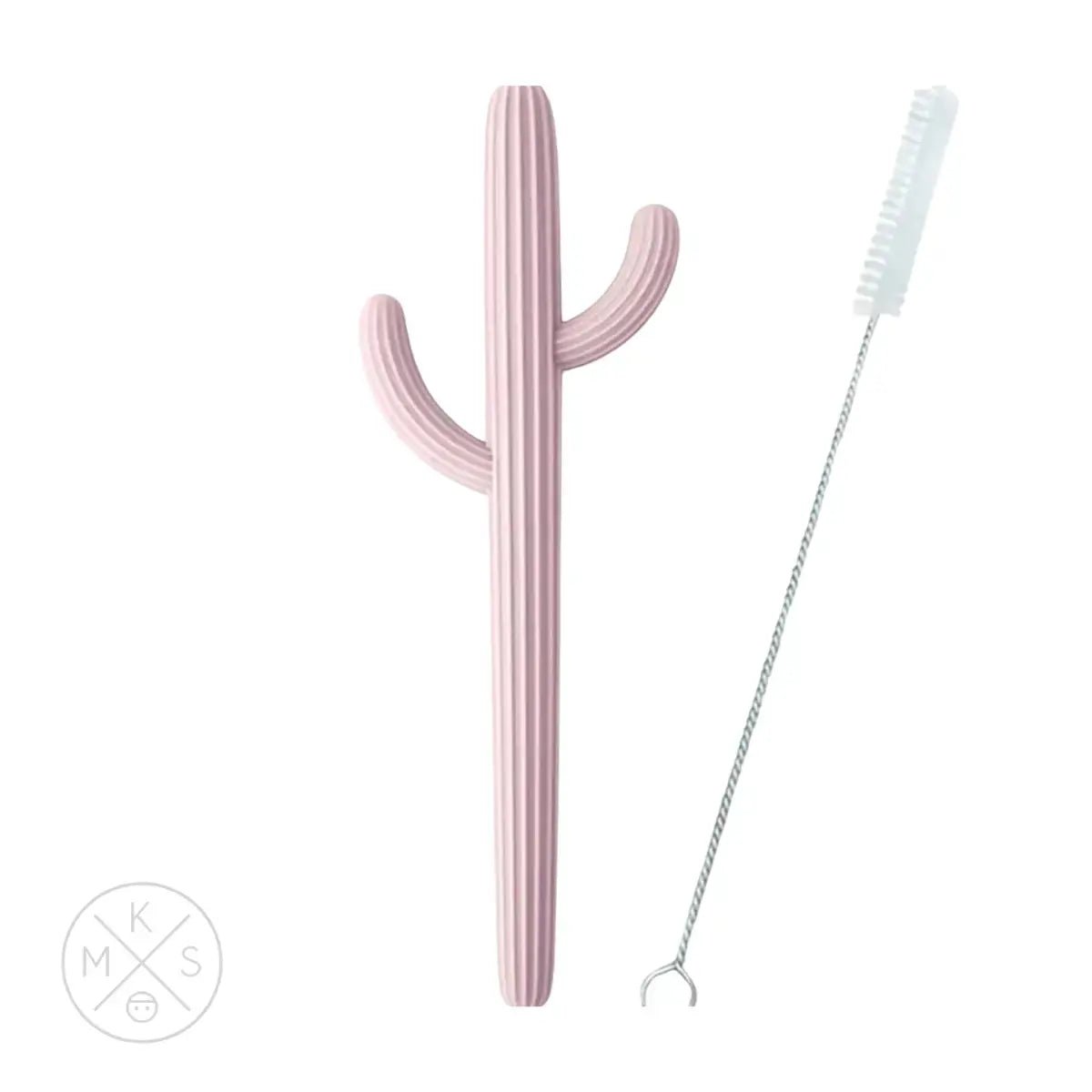 Cactus Silicone Teether & Straw For Kids And Adults