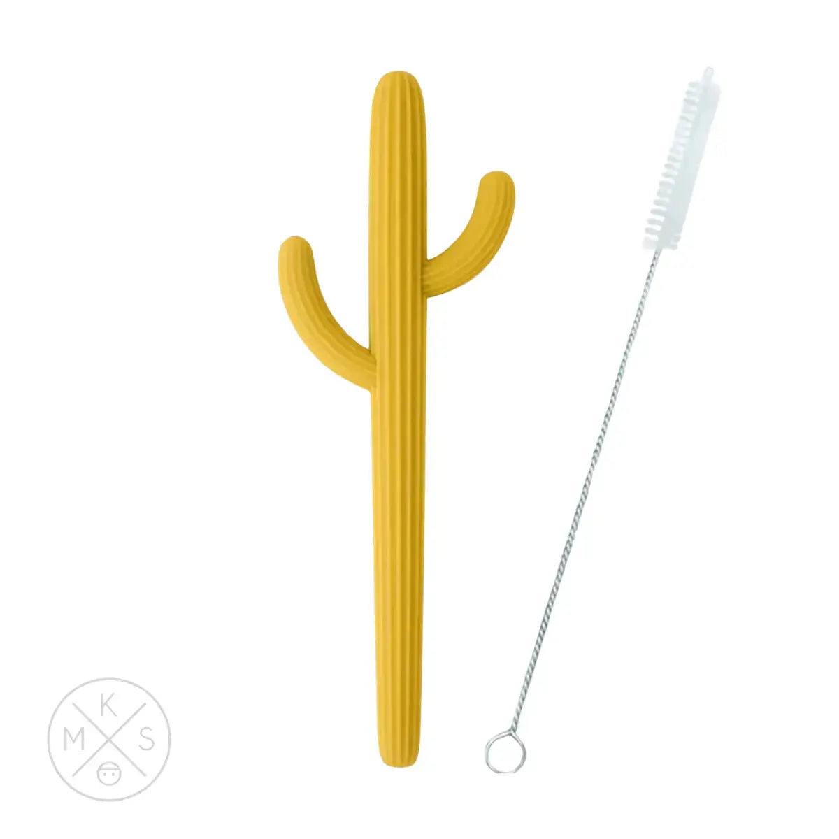 Cactus Silicone Teether & Straw For Kids And Adults