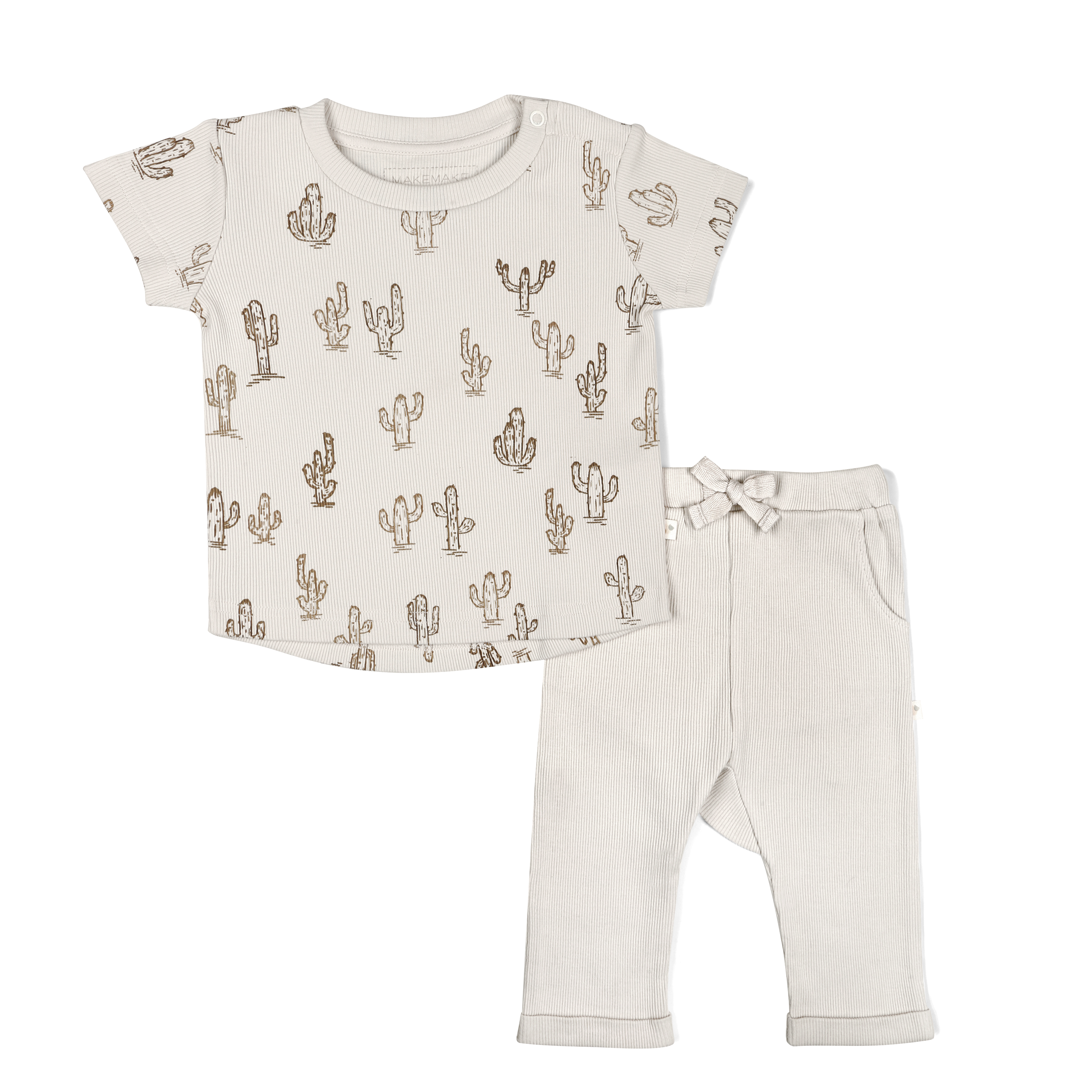 Organic Tee & Pants Set - Cactus