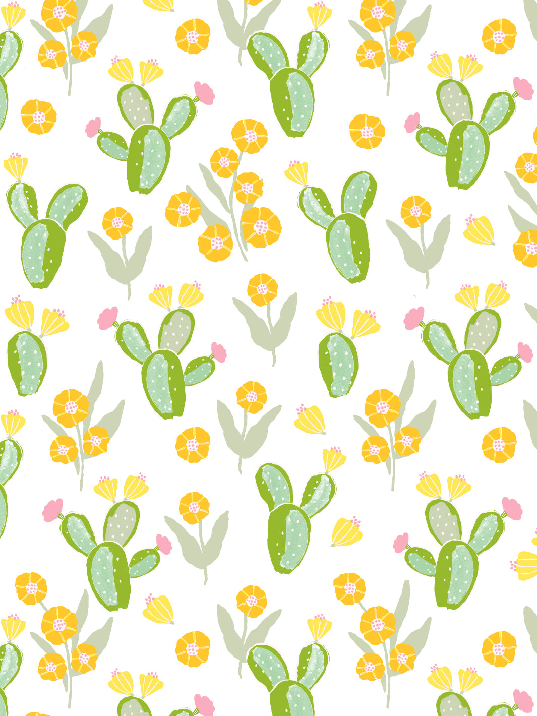 'cactus Floral' Wallpaper By Tea Collection - Marigold