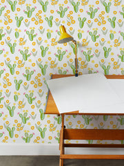 'cactus Floral' Wallpaper By Tea Collection - Marigold