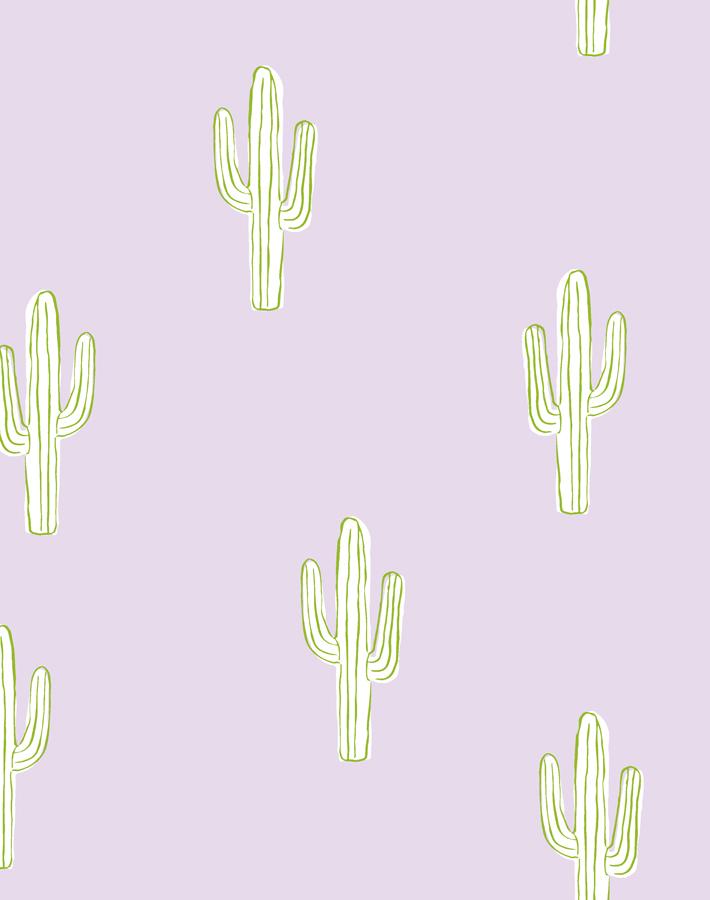 'cactus' Wallpaper By Tea Collection - Lavender