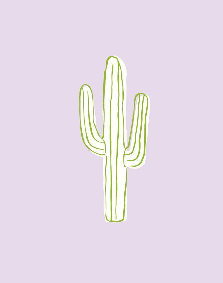 'cactus' Wallpaper By Tea Collection - Lavender