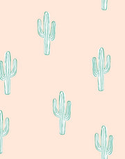 'cactus' Wallpaper By Tea Collection - Peach