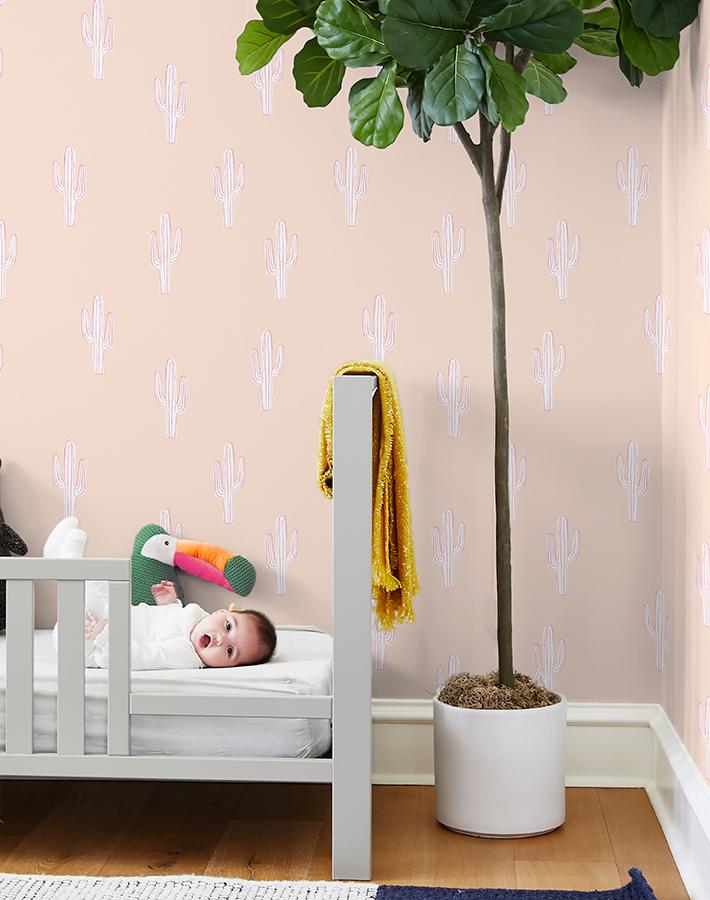 'cactus' Wallpaper By Tea Collection - Bubblegum