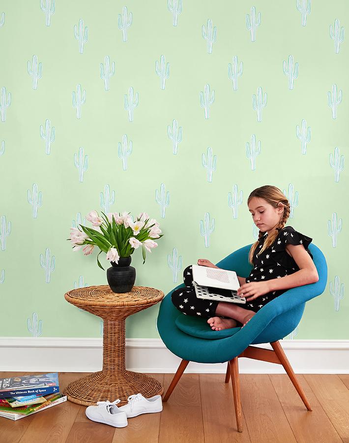 'cactus' Wallpaper By Tea Collection - Pistachio