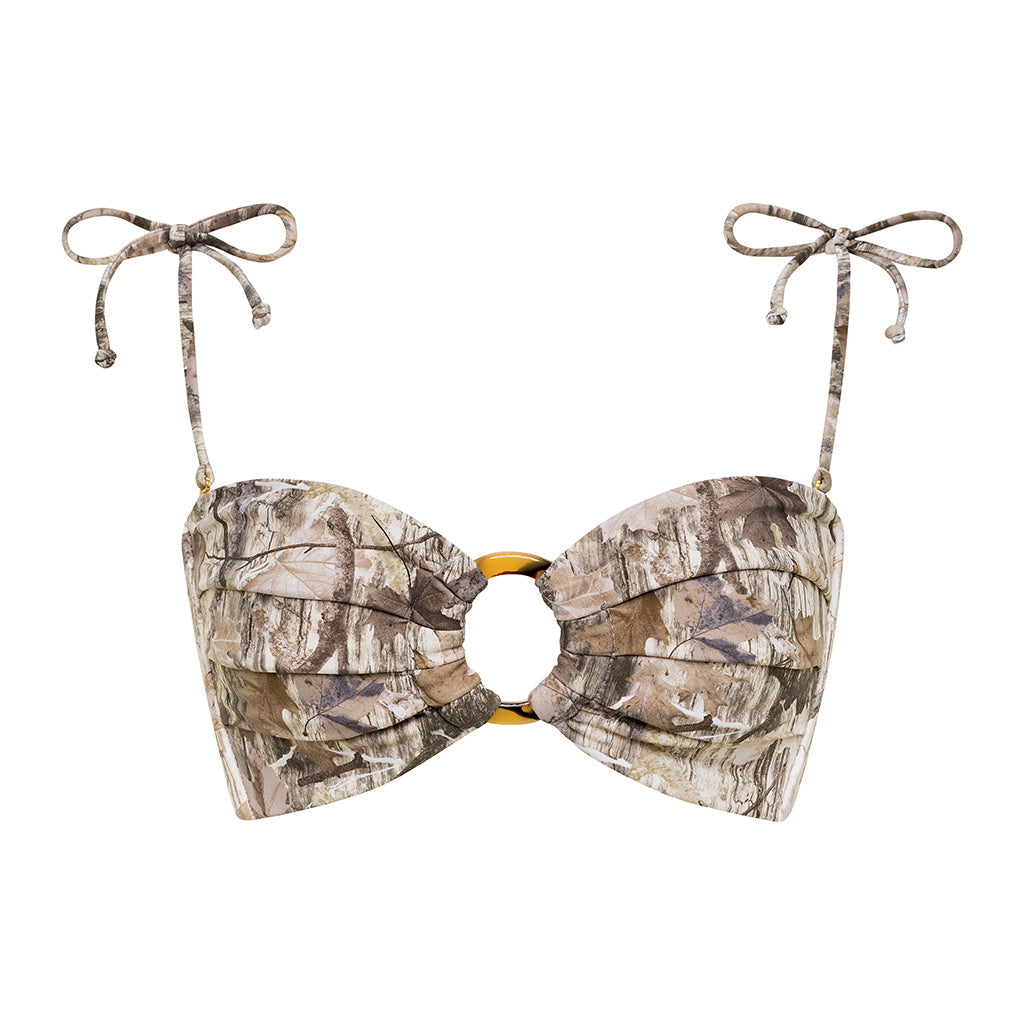 Camo Tori Ties Bandeau Bikini Top
