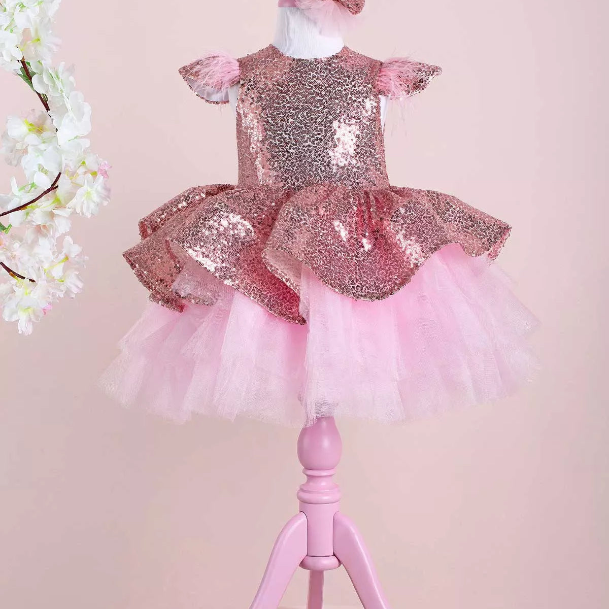 THA Dressing Cara Rose Gold Party Dress for Kids