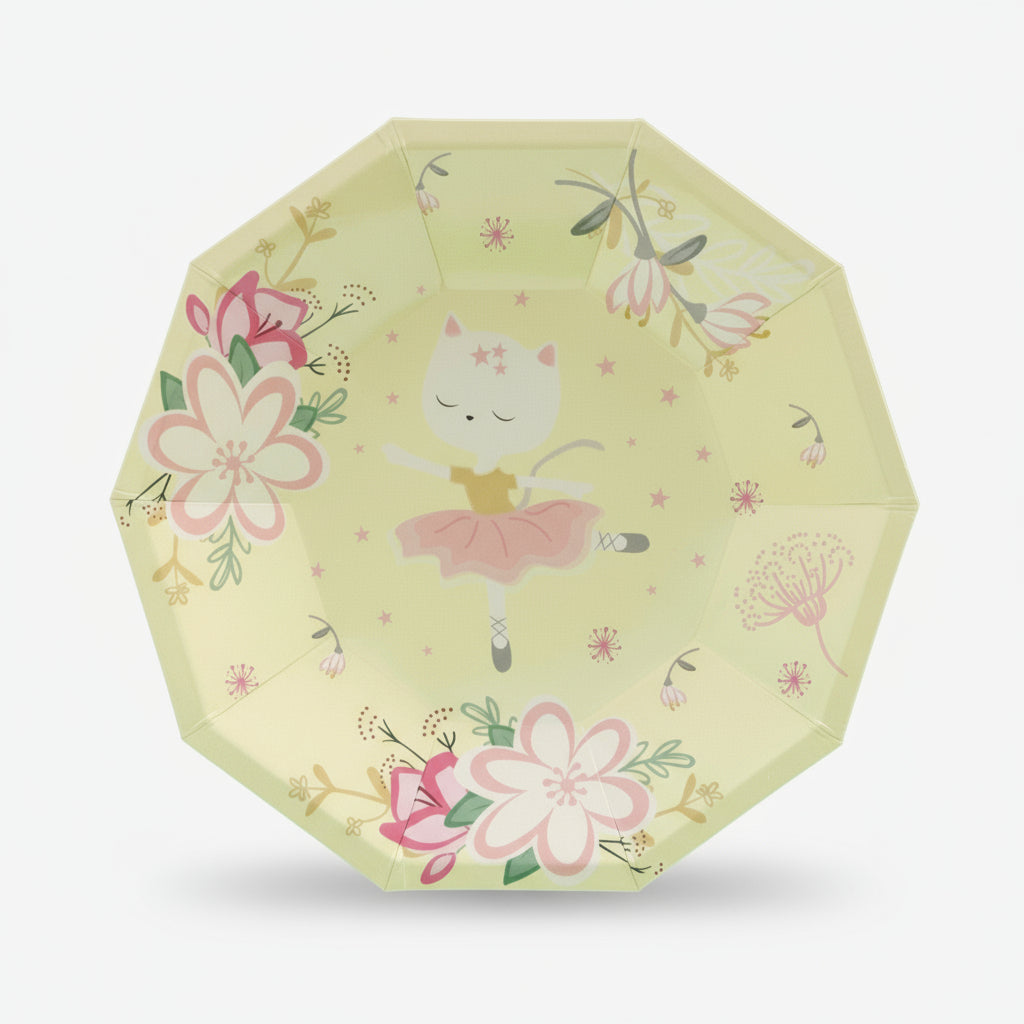 Cat Ballerina Small Plates (set Of 8)