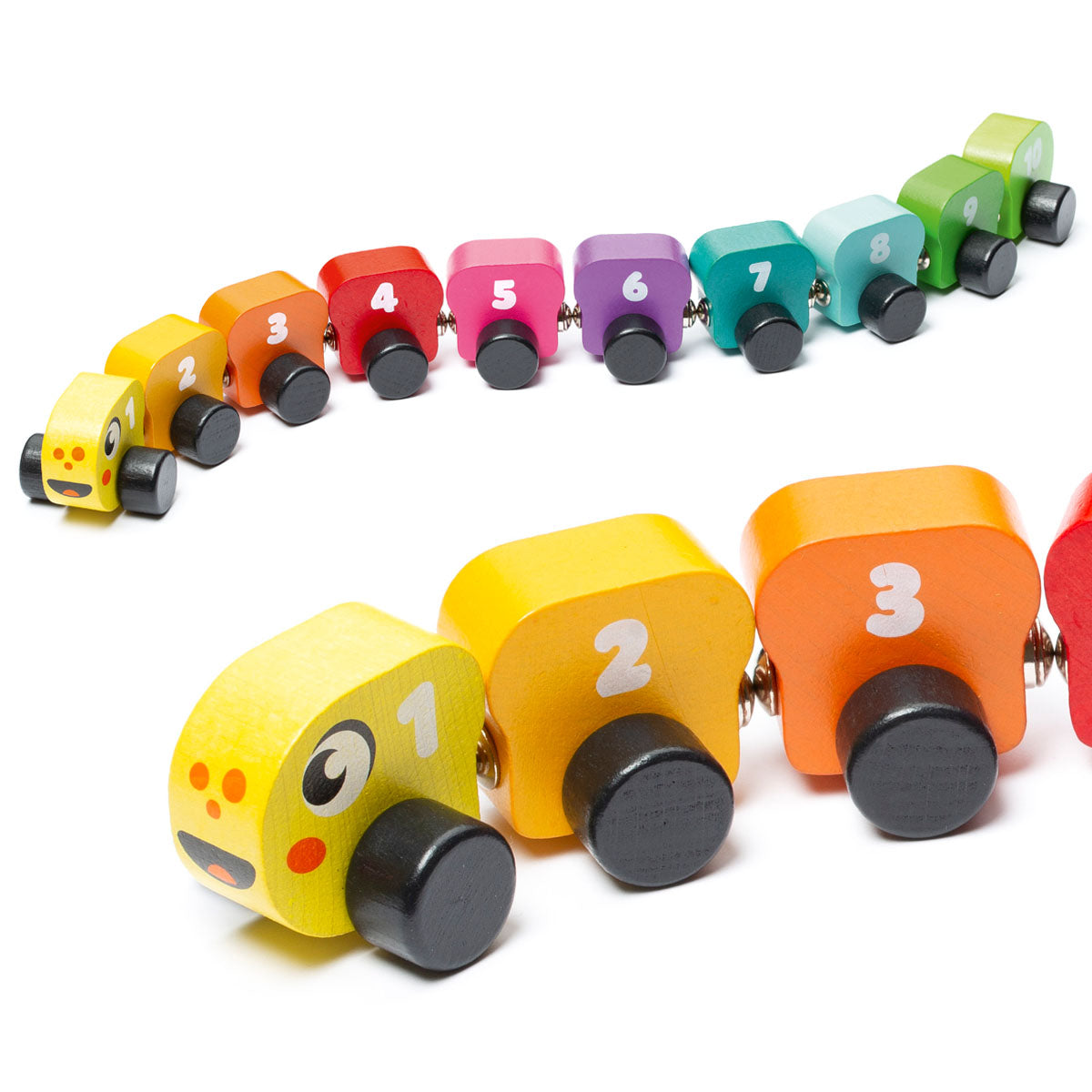 Wise Elk/Cubika Wooden Toy - Rainbow Caterpillar by Wise Elk