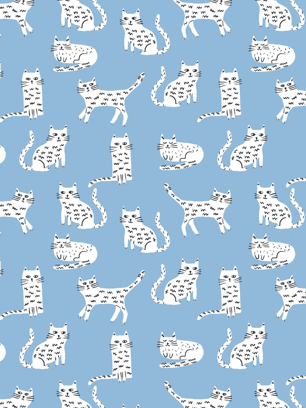 'cats' Wallpaper By Tea Collection - Cornflower