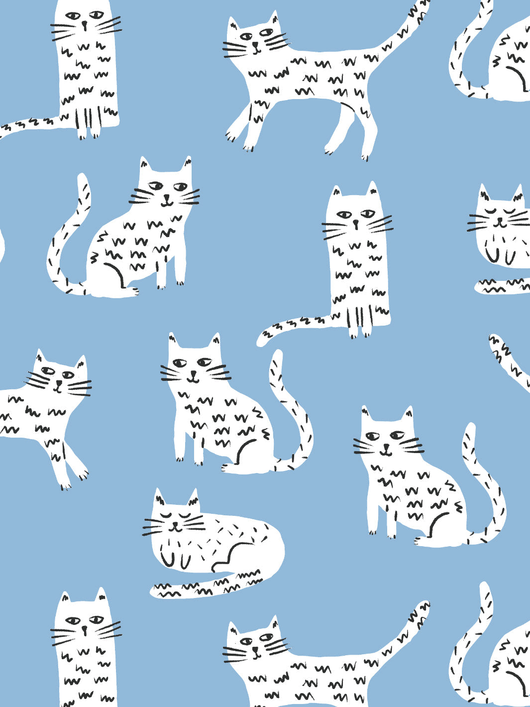 'cats' Wallpaper By Tea Collection - Cornflower