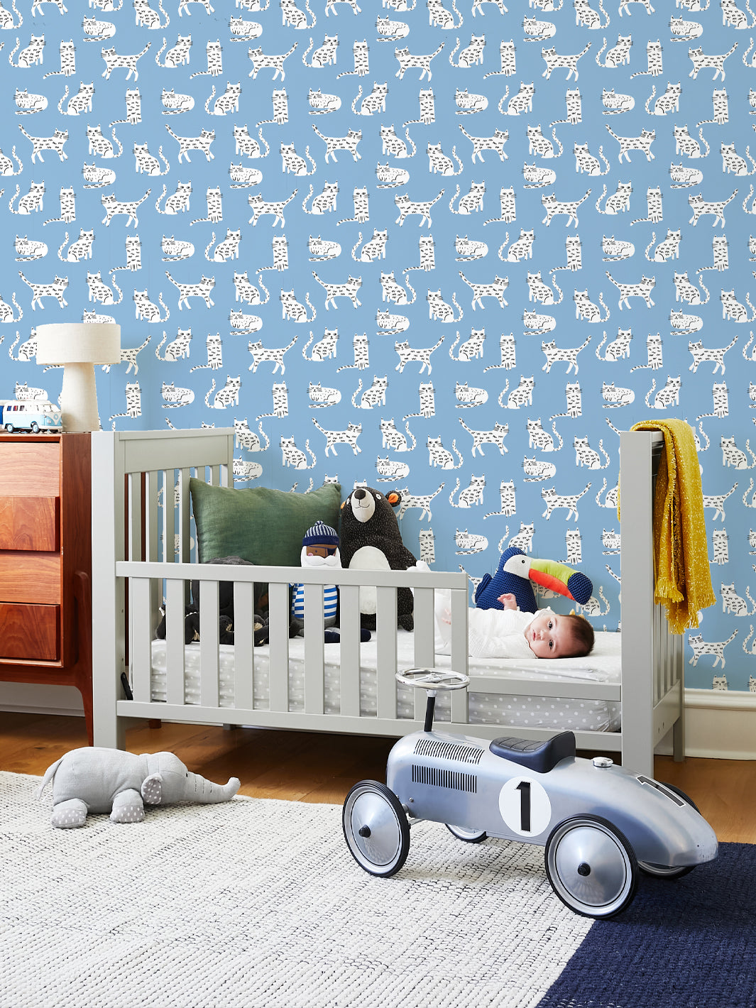 'cats' Wallpaper By Tea Collection - Cornflower