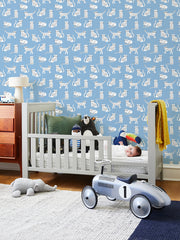 'cats' Wallpaper By Tea Collection - Cornflower