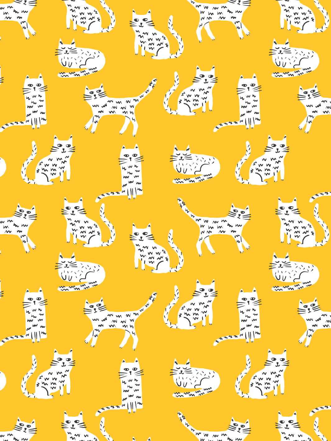 'cats' Wallpaper By Tea Collection - Marigold