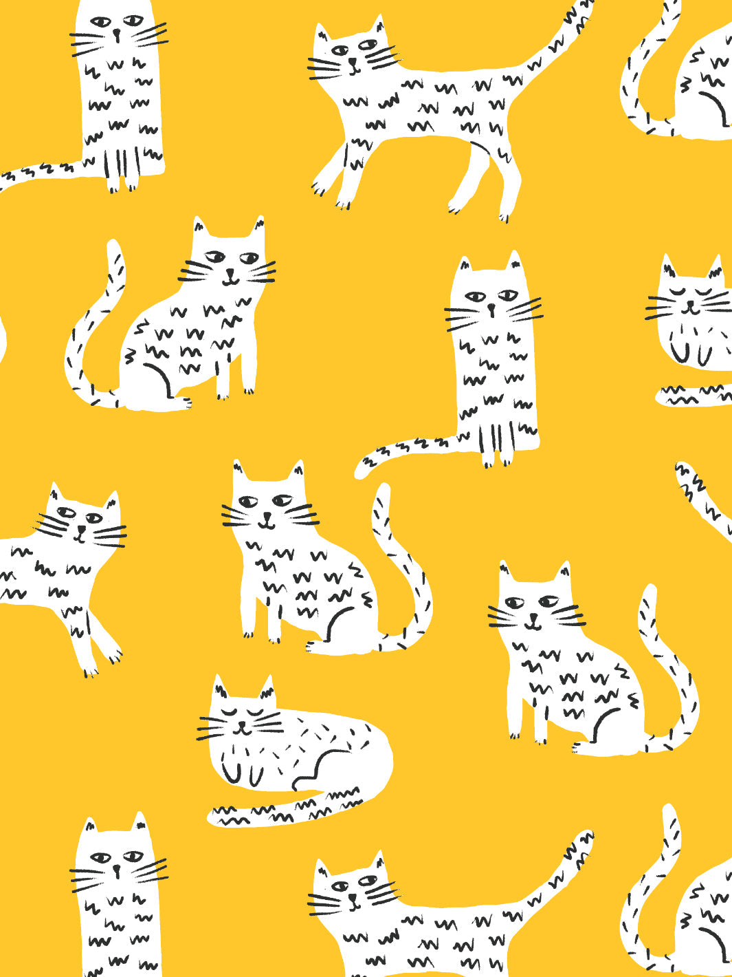 'cats' Wallpaper By Tea Collection - Marigold
