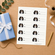 Cavalier King Charles Spaniel Paws & Bows Gift Tag Sticker Sheet