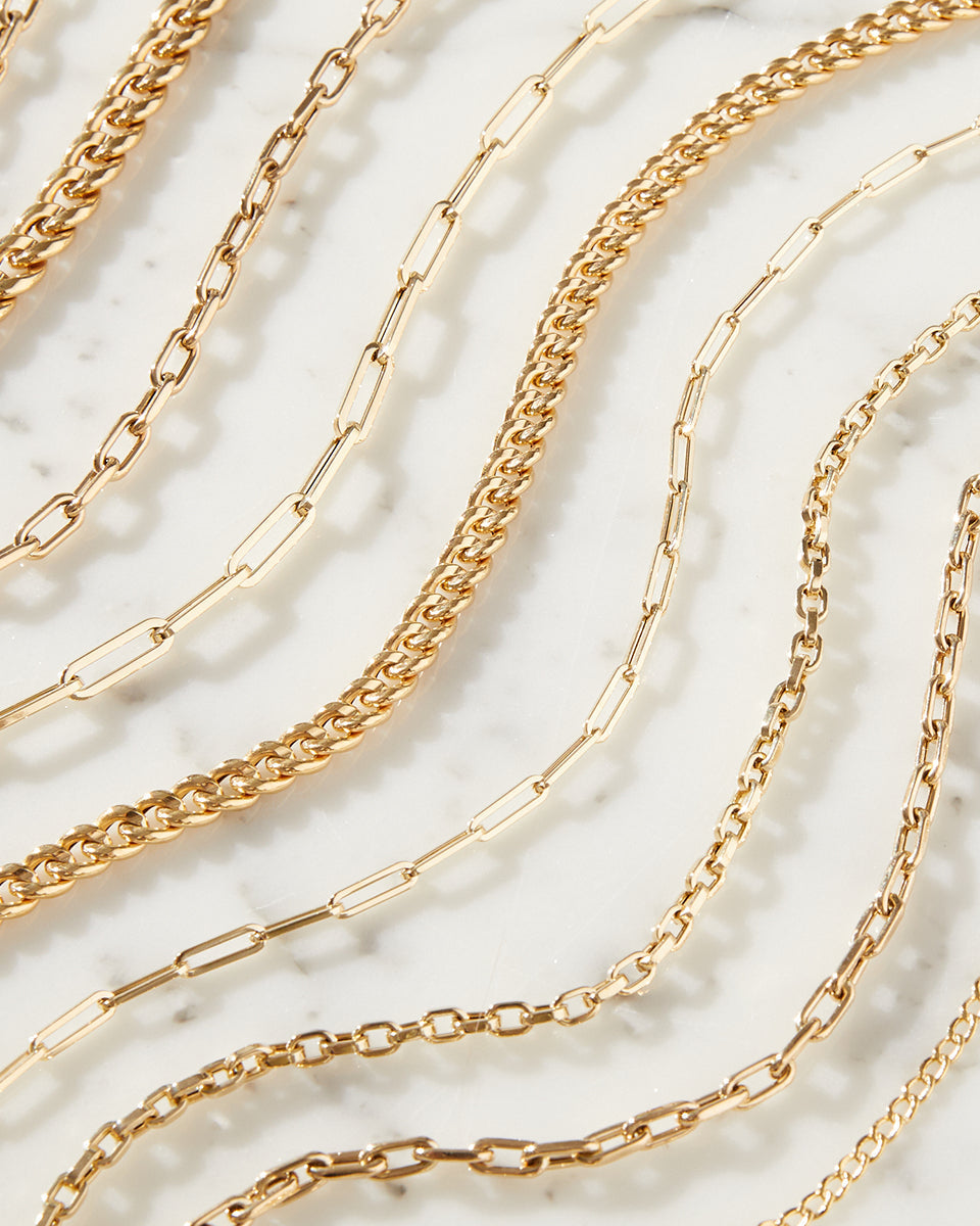 14k Gold Large Curb Link Chain Necklace