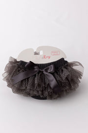 Sale Charcoal & Silver Glitter Ruffle Tutu Bloomer
