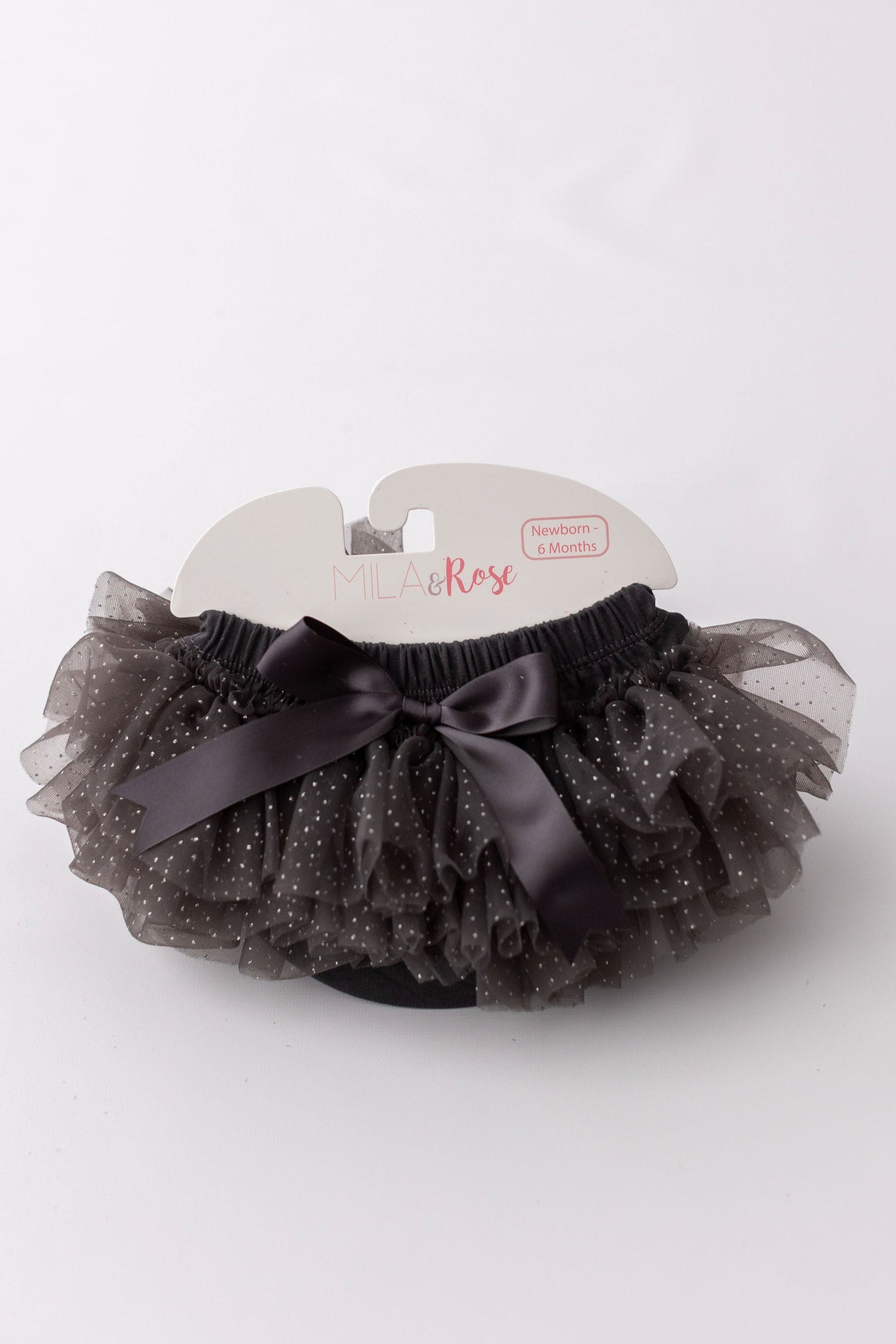 Sale Charcoal & Silver Glitter Ruffle Tutu Bloomer